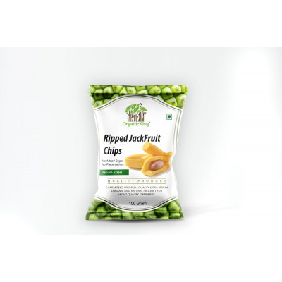 OrganicKing Premium Vacuum Fried Ripe Jackfruit Chips – 100% Natural, Sweet & Crispy | Healthy Fruit Snack with No Added Sugar